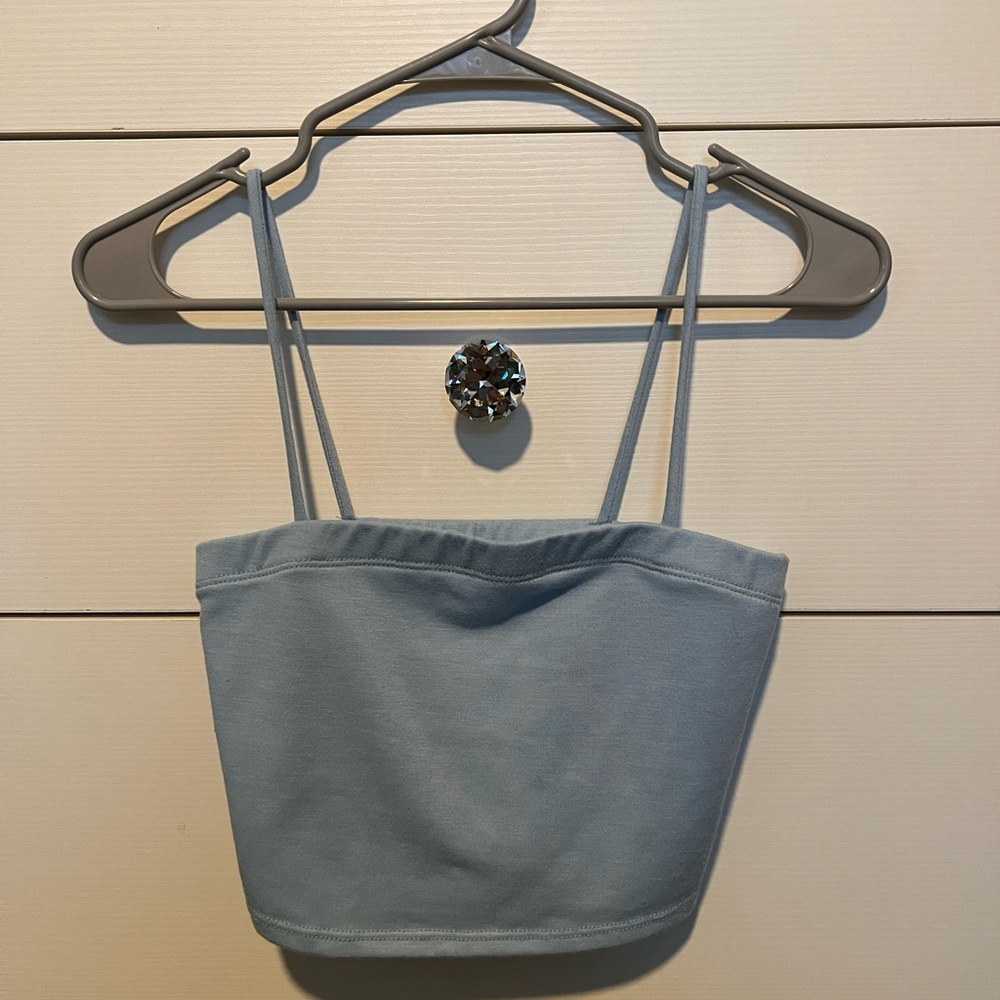 PacSun light blue spaghetti strap crop top